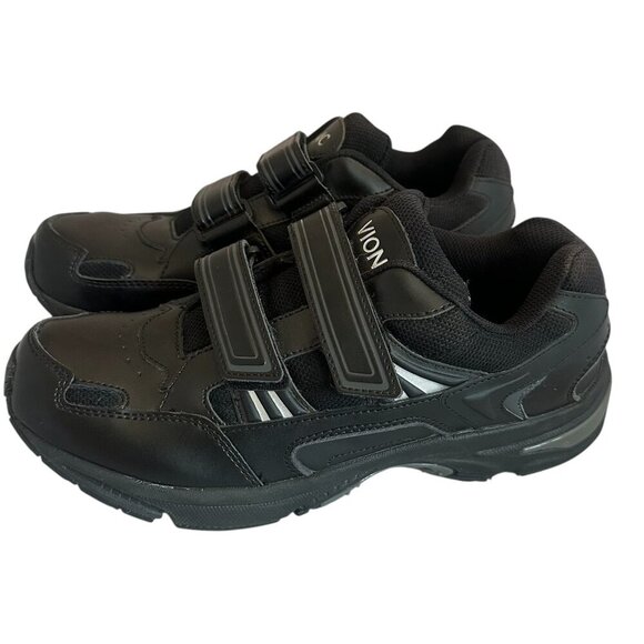 Vionic Tabi Black Leather Sneakers Work Shoes Orthotic Walking Size 9.5 Women's - Picture 1 of 9